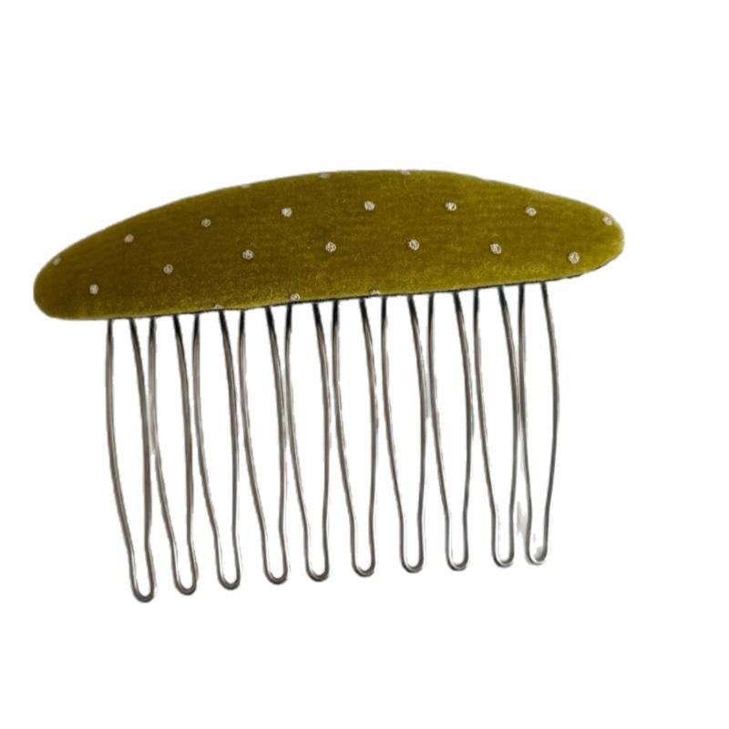 Hair Comb with Teeth Combing Bangs Flocking Material Hairpin Non-slip Broken Hair Clip Ball Head Disc Hair Supplies