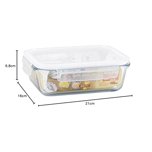 Kakusee HO-05 Home Meal - Heat-Resistant Glass Storage Container with Steam Valve, Rectangular, 1000ml, Clear
