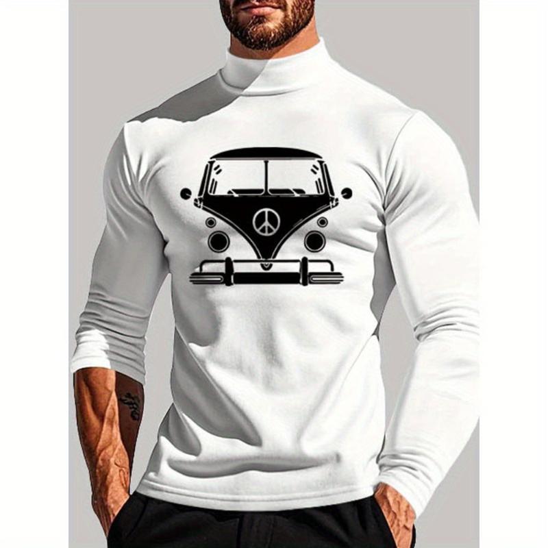 

Men s Long Sleeve Tee, Fleece Lined, Solid Orange, Warm & Cozy Winter Casual & Travel Wear XXL