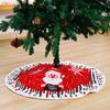 Vibrant Red And White Christmas Tree Skirt With Festive Snowflakes And Cheerful Snowman Design