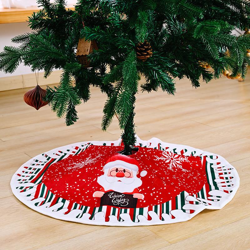 Vibrant Red And White Christmas Tree Skirt With Festive Snowflakes And Cheerful Snowman Design