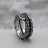 Vintage Stainless Steel 3D Snake Ring Unisex Punk Style Circle Band