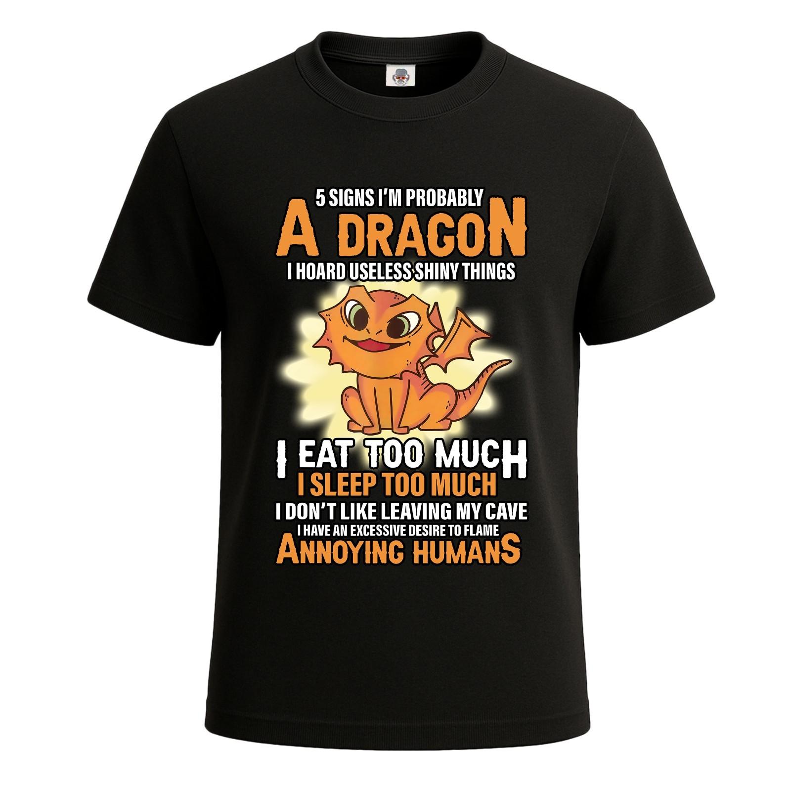 5 Signs I m Probably A Dragon Funny Novelty Party Men s T-Shirt Gift Tee Top S разноцветный