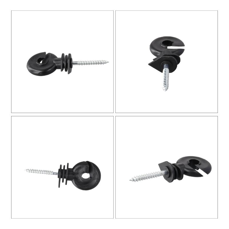 50-piece/set Electric Fence Insulators Screw-In Rings Insulators Electric Fence Accessories Suitable for Wood Post