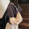 Canvas bag women's large-capacity new spring and summer casual solid color fashion shoulder messenger bag commuter tote bag
