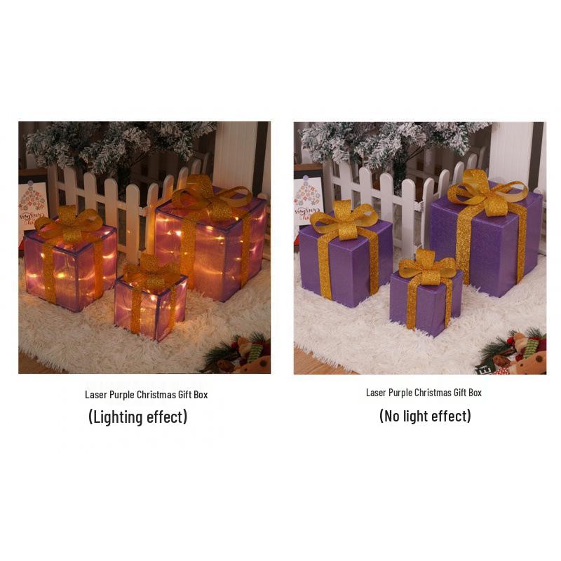 Cross-Border Christmas Luminous Gift Box Set: Outdoor Decorative Lights for Courtyard & Mall Display