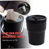 Compact Multifunctional Car Trash Can with Lid & Ashtray