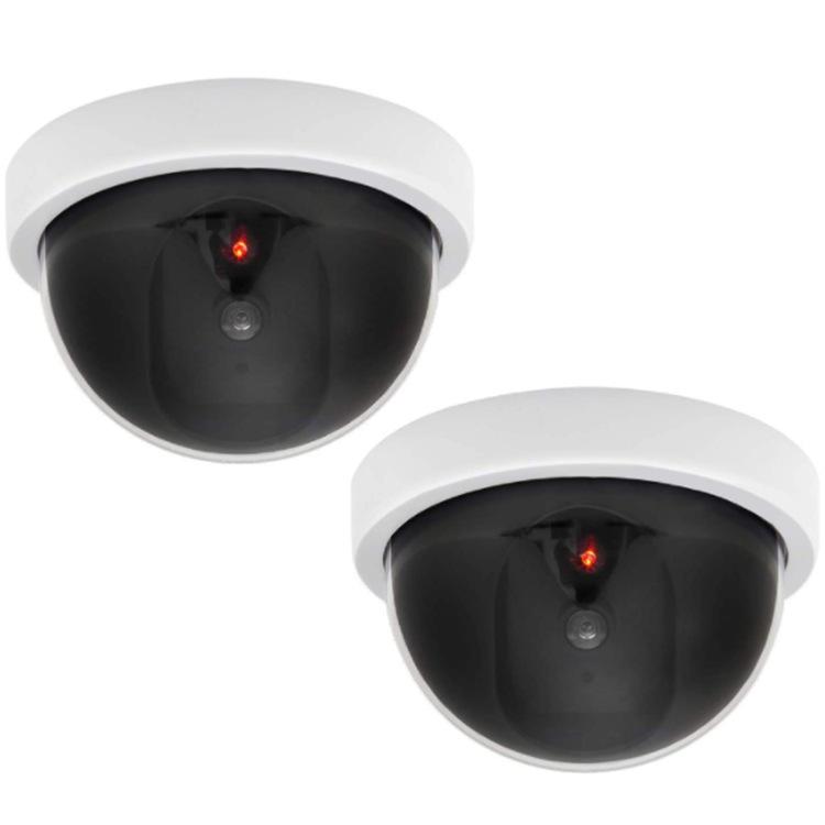 New 2-Pack White Dome LED Fake Security Cameras for Home & Outdoor