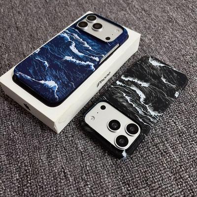 iPhone 17 Pro Max Carbon Fiber Magnetic Wave Case, Kevlar Half-Wrap, Drop-Proof for Apple 16.