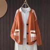 2026 Autumn/Winter Plus Size Plaid Knit Cardigan with Large Pockets for Women - Mid-Length, Long Sleeve Sweater Coat