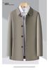 Autumn 2025 Men's Iron-Free Lapel Windbreaker Jacket for Middle-Aged & Elderly - Casual, Versatile, Buttoned Coat