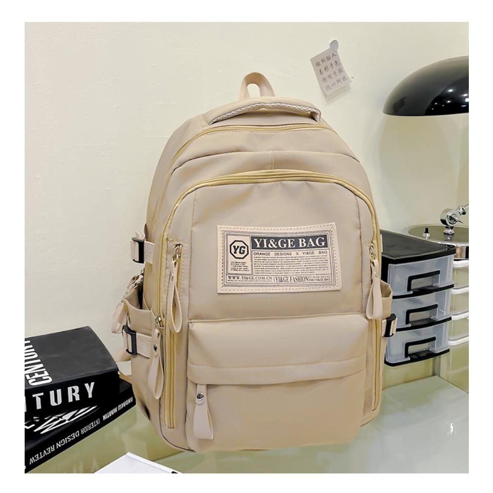 New schoolbag waterproof middle school student large-capacity solid color backpack female high school student Oxford cloth backpack casual versatile