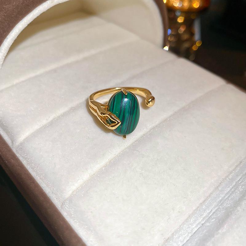 New Chinese Zircon Water Drop Gourd Adjustable Ring Cold Feeling Index Finger Ring Retro Jewelry Women