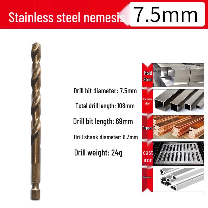 Hochharter Kobalt-Sechskant-Spiralbohrer für Edelstahl