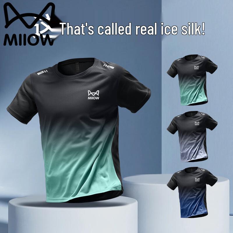 

MiiOW Men s Quick-Dry Gradient Short Sleeve T-Shirt 4XL