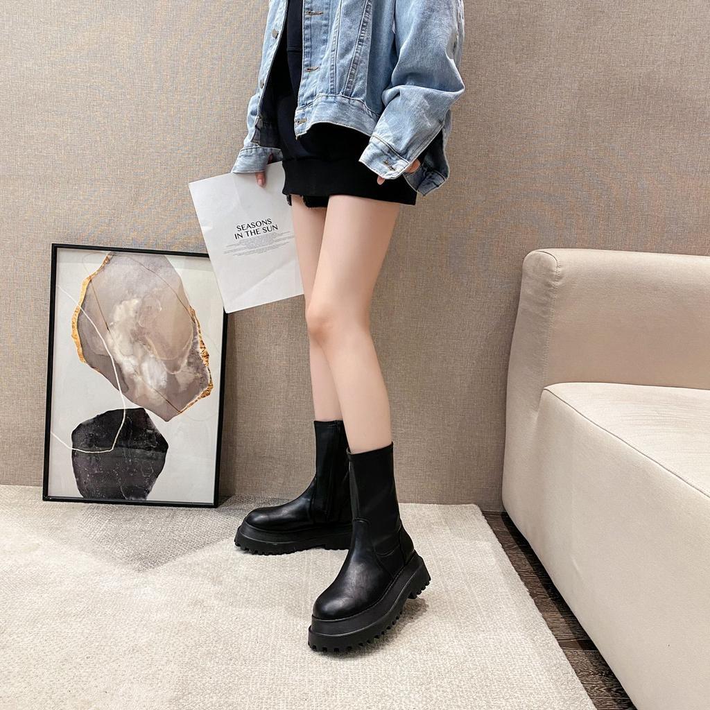 Two Wear Long Boots, Women's Over-the-knee Leather Boots, Thick-soled and Thin New Autumn and Winter Leather Fashion Elastic High Boots