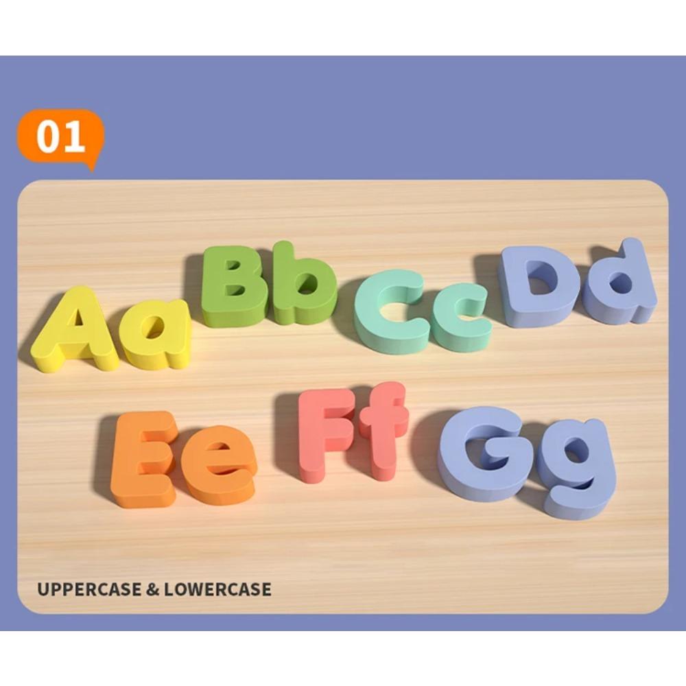 Dřevěné Vzdělávací Abc Puzzle Velká a Malá Písmena pro Dárky k Narozeninám Chlapci Dívky Rodinná Hra Děti Předškoláci