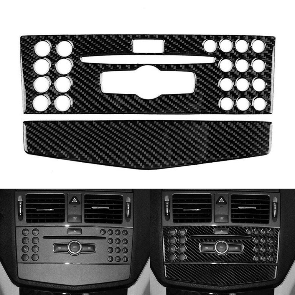 Parts CD Cover Trim Car Accessories Central Console Fits For Benz C-class W204 Replacement 2 Pcs/set 2007-2010
