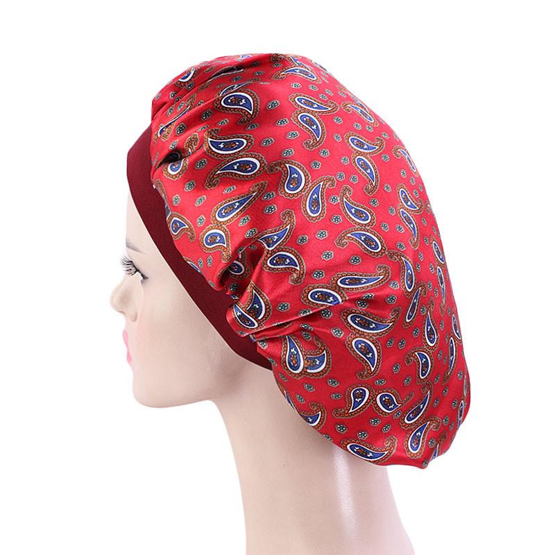 New Amoeba Satin Round Cap Elastic Wide Brim Night Cap Shower Cap Beauty Salon Cap