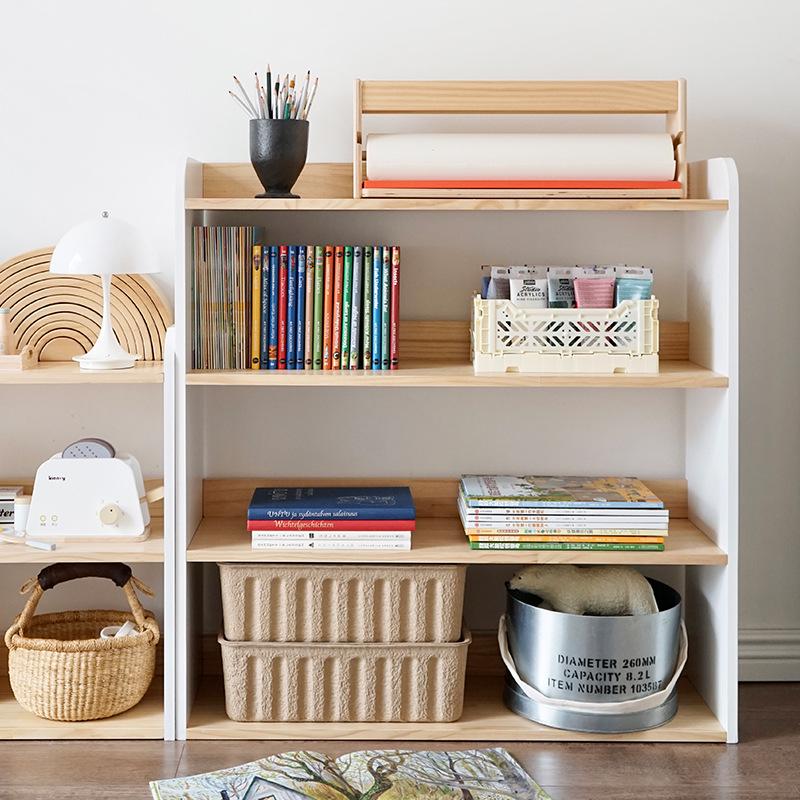 

Korean Style Wooden Bookshelf & Toy Storage Rack for Kids