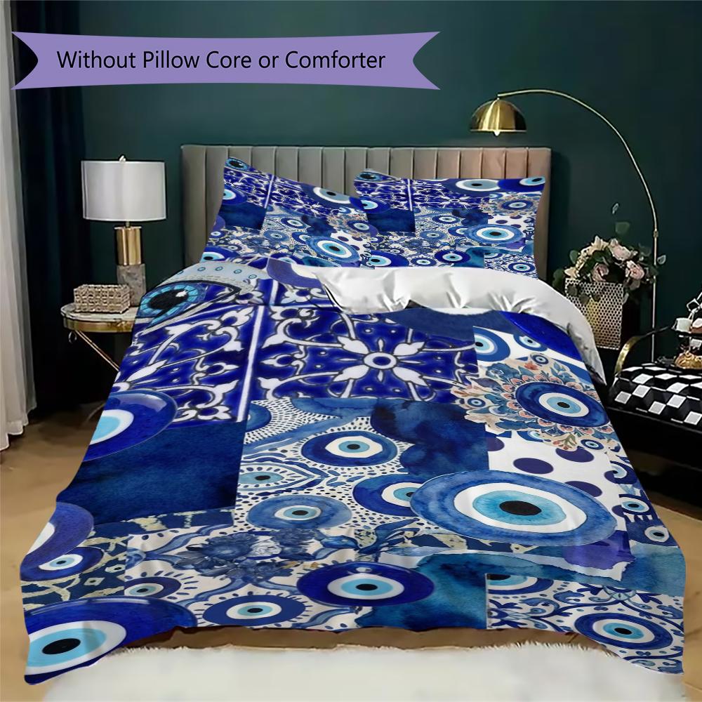 Evil Eye Pattern Bedding uilt Set uilt Cover Pillowcase Home Decoration Birthday Gift (1 * duvet cover + 2 * pillowcase  without core)165