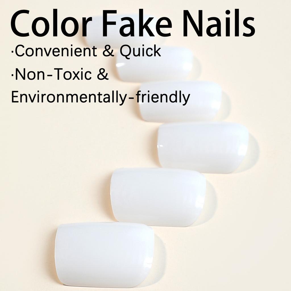 24pz Unghie Finte Quadrate Corte Lucide Unghie Finte Creative Unghie Press-on alla Moda Manicure Nail Art Per Tutti i Giorni