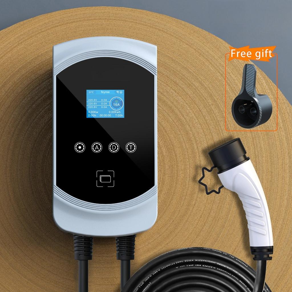 EVSE Wallbox 3Phase Type2 Cable IEC62196-2 Socket APP Control EV Charger Hight Brightness Display Electric Vehicle Charger