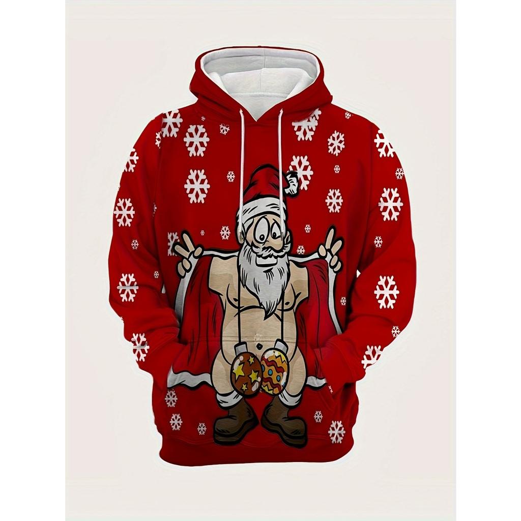Full Print Christmas Santa Claus Elk Hoodie New In Men Women Casual Pullovers Sweatshirts Clothes Gift Snowman Pullovers