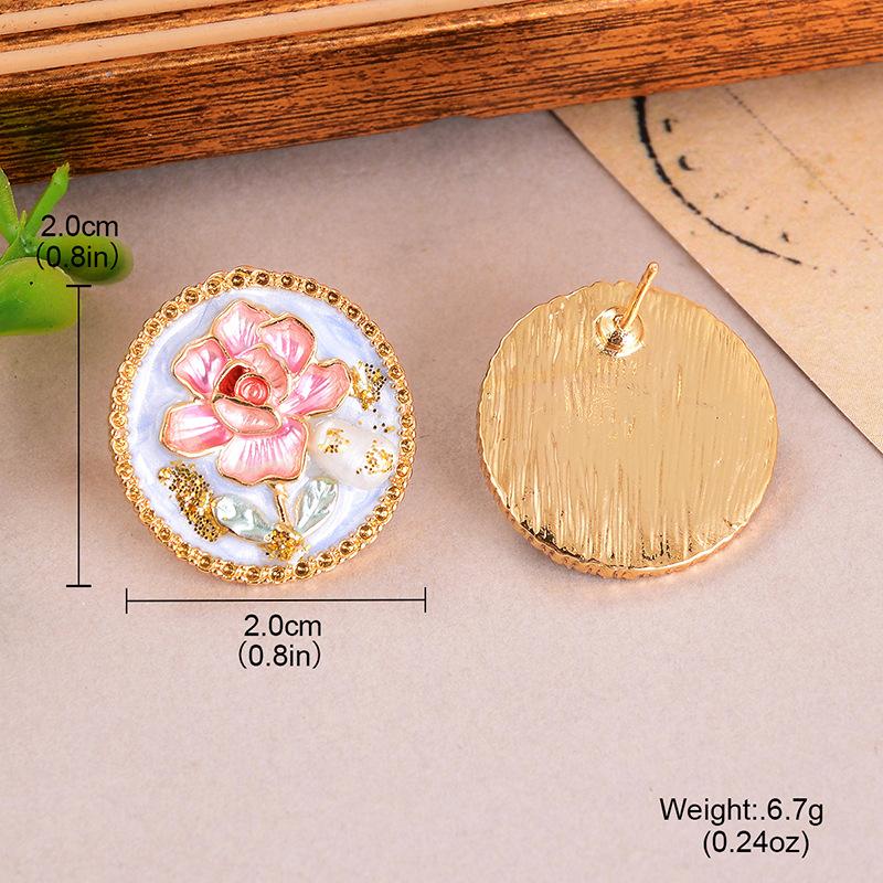 Medieval Style Oil Painting Series Earrings Baroque Pearl High-end Goods New Chinese Style Earrings Versatile Temperament New Women
