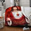 Jesus With Sacred Heart Home Customize Your Name Blankets Comfortable Soft Lightweight Versatile Blanket For All Seasons Perfect For Picnics Sofa