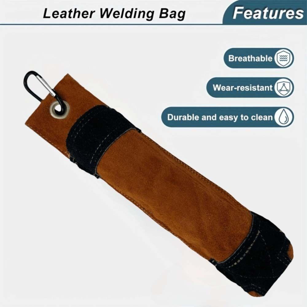Cowhide Full Leather Electric Arc Welding Rod Bag Equipment Maintenance