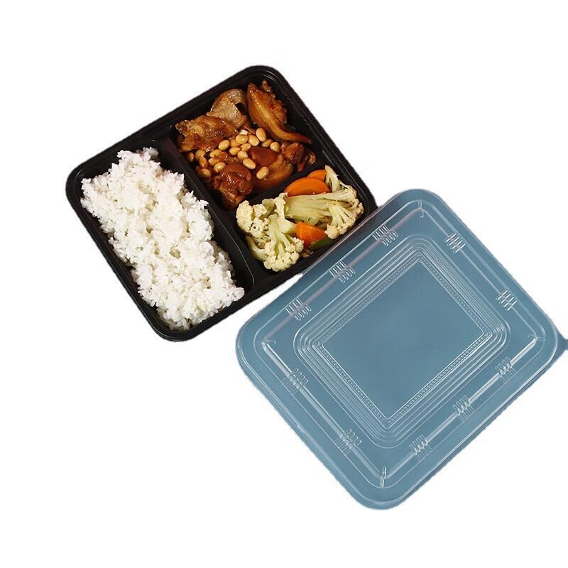 Horned Pansy Divided Disposable Plastic Lunch Boxes