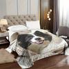 Border Collie Dog Print Throw Blanket - Cute Pet Animal Motif Soft Lightweight Accent for Sofa Bed Travel Office Gift