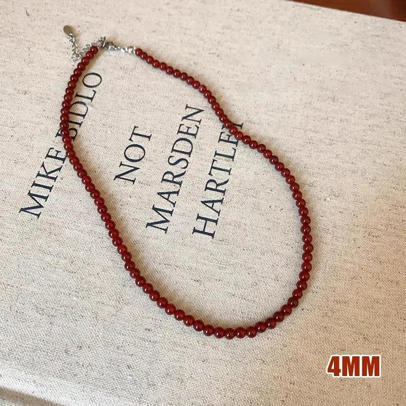 Red Black Beaded Auspicious Necklaces for Women Chinese Style Glass Beads Necklace Exquisite Elegant Choker  Accessories