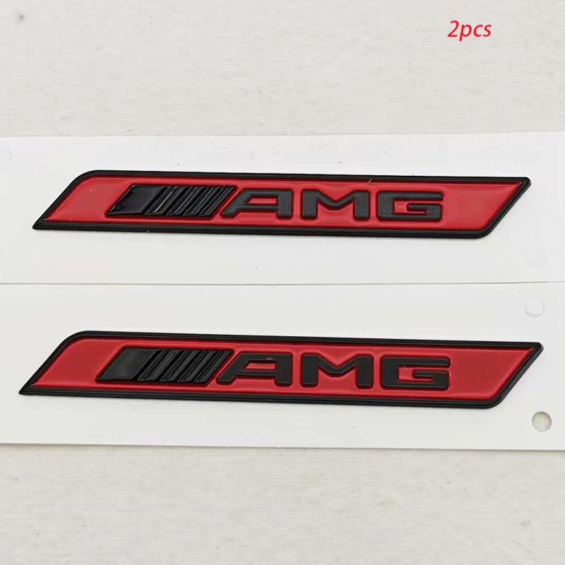 For Mercedes Benz New AMG Car Letters Badge 2pcs ABS Fender Side Emblem Sticker For AMG W204 W124 W201 W202 W212 W220 Accessorie