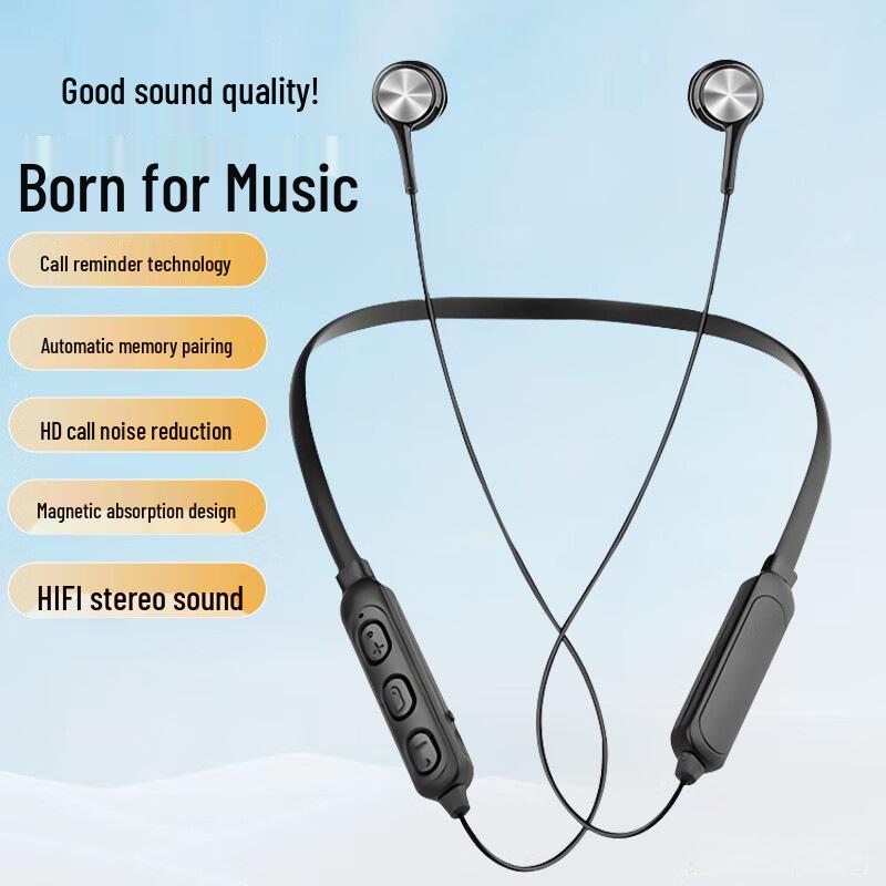 G05 Wireless Neckband Bluetooth Earbuds: New Model with High-Fidelity Sound, Noise Cancelling, and Ultra-Long Battery Life for Sports & Running.