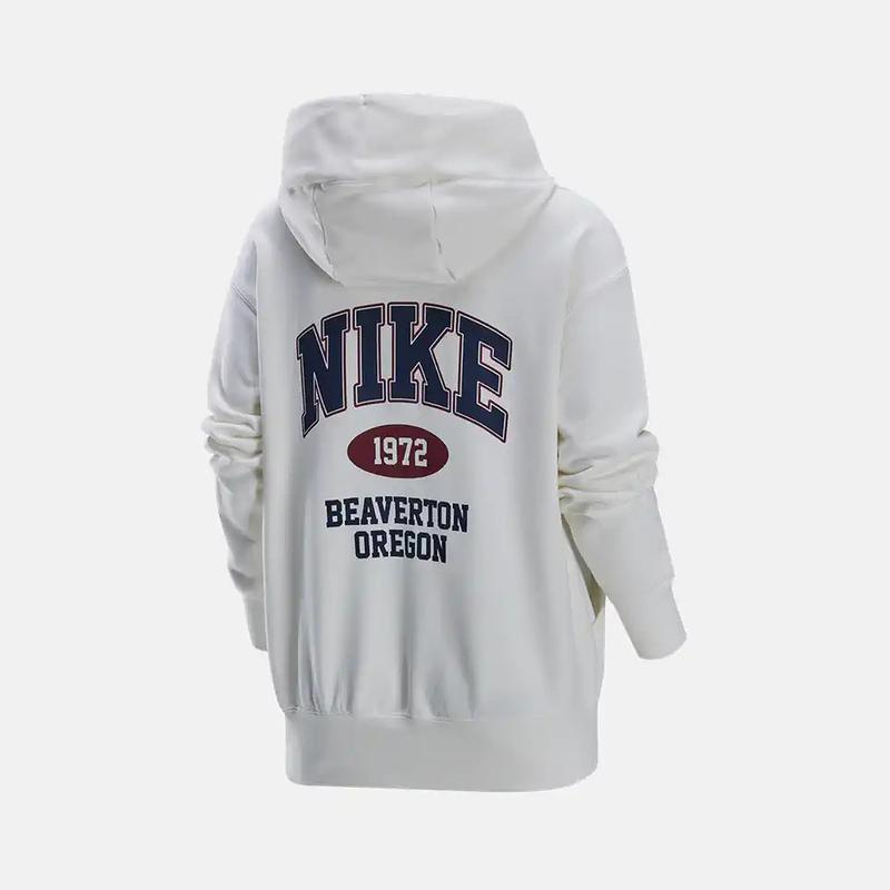 Nike Ležérní volná mikina s kapucí Dámské mikiny Bílá HV1743133