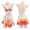 Demon Slayer Cosplay Swimsuit Kimetsu No Yaiba Kochou Shinobu Two Piece V Neck Bathing Bikini Swimsuit Sexy BikiniFree Sleeves