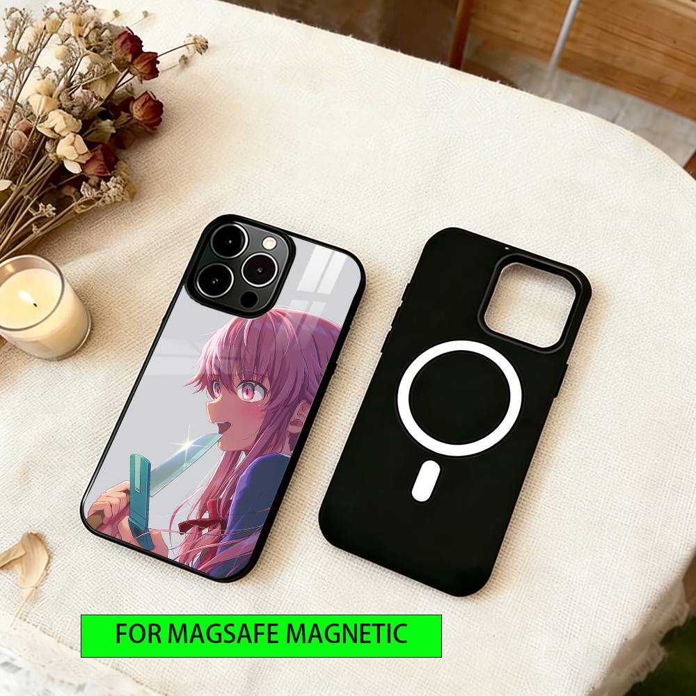 Future Diary Gasai Yuno Phone Case For iPhone17,16,15,14,13,12,11 Plus,Pro Magnetic For Magsafe Wireless Charging