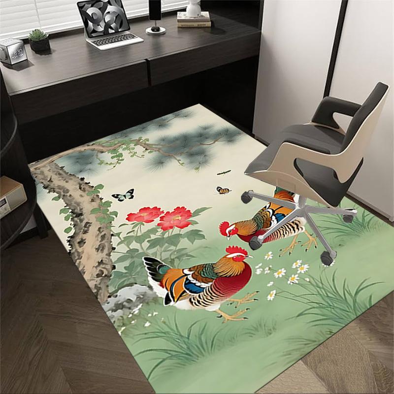 

1PC Rooster Butterfly Extra Large Non-Slip Floor carpet, Office, family, bedroom, Studio - Large Area Rug,Longlasting Material-K0325 60cm by 90cm