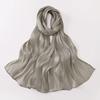 Fashion Solid Color Silk Scarf Chiffon Shining Chiffon Hijab Veil Soft Long Sunscreen shawl Outdoor