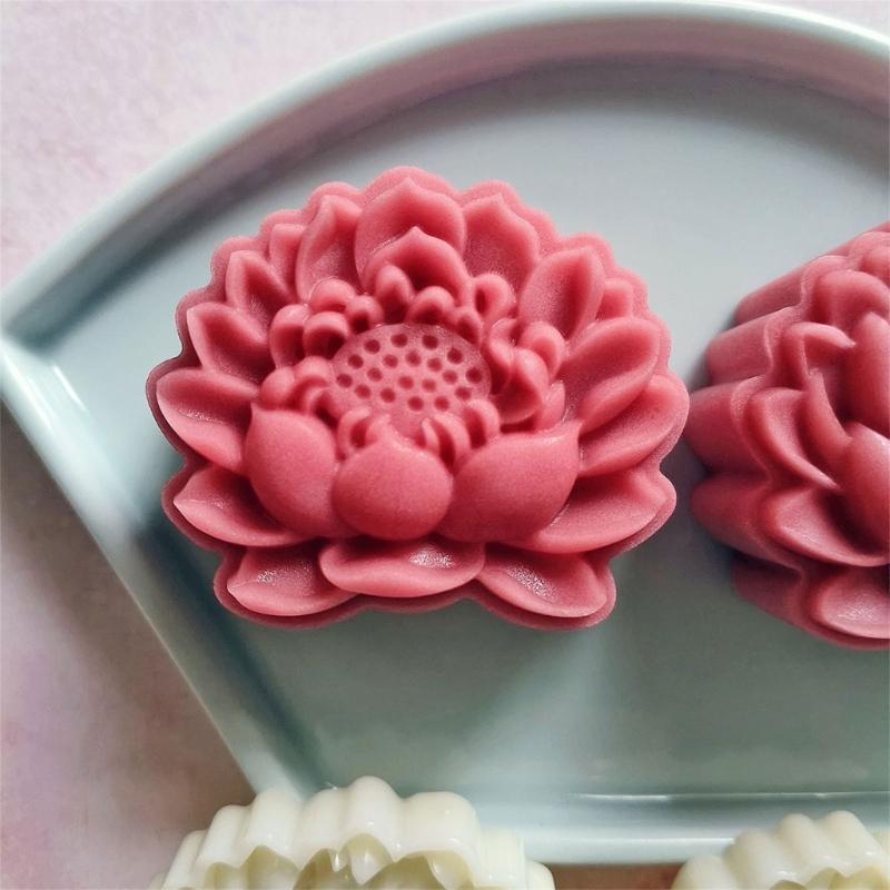 Ruční tlaková forma na mooncakes z ABS plastu, unikátní lotosový květ, čínské pečivo, pečící forma na dezerty
