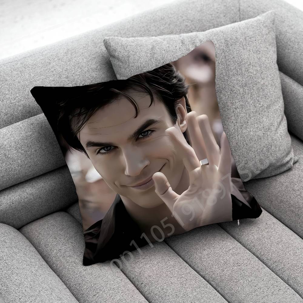 Pillow Case For 45*45cm 40cm 55cm 50cm 30cm Square Car Pillowcase Shell Actor D-Damon Salvatore Throw