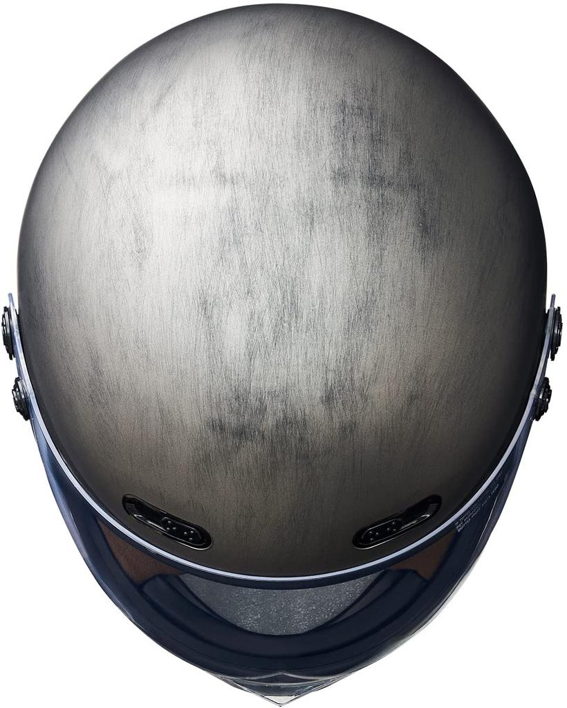 Marushin Motorcycle END Flat Scratch Size L MNF1 (MARUSHIN) Neo-Retro Full-Face Helmet, MILL, Gray, (59-60cm), (Product Code 2001331)