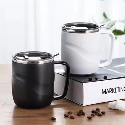 Isolierter Kaffeebecher aus Edelstahl mit Schiebedeckel, Vakuum-Reisebecher mit Henkel, Camping-Teeflasche für heiße und kalte Getränke
