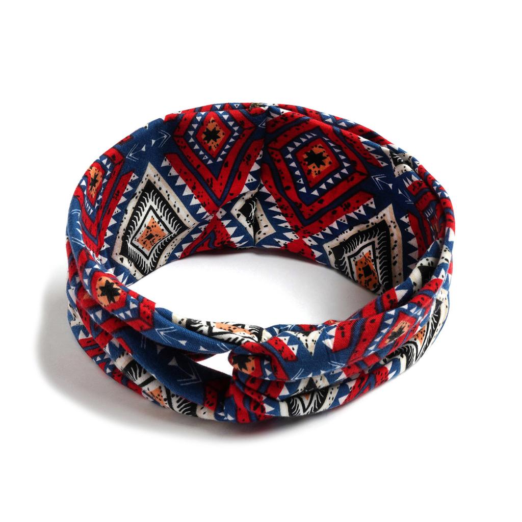 Bohemian Cross Knotted Headband Gypsy Yoga Sports Headband Wide Female Stretch Headband
