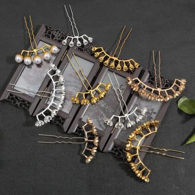 1Pcs Chinese Style Lotus Receptacle Hairpin Alloy Accessories For Jewelry Component Making DIY Charm Decoration