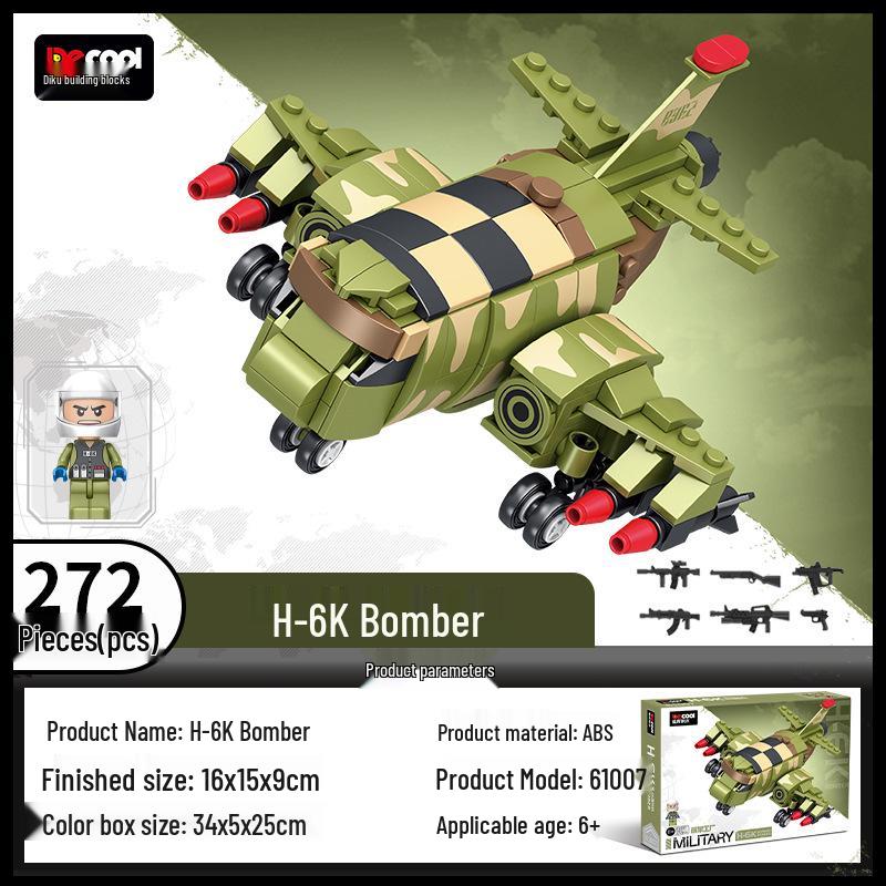 Diku Blocks Educational Military Vehicle Set for Kids: Aircraft & Tank Model