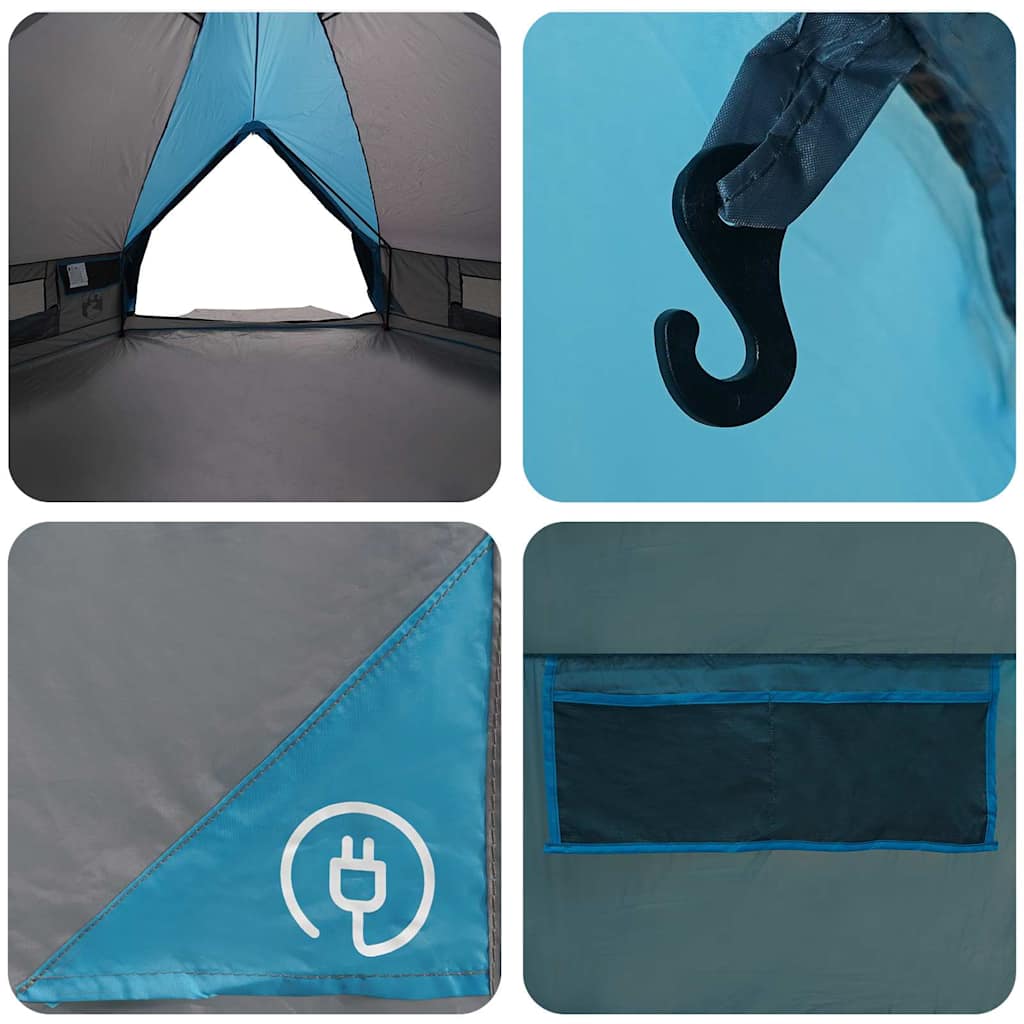 Teepee Tent for 4 Persons Blue and Gray 388 x 320 x 169 cm