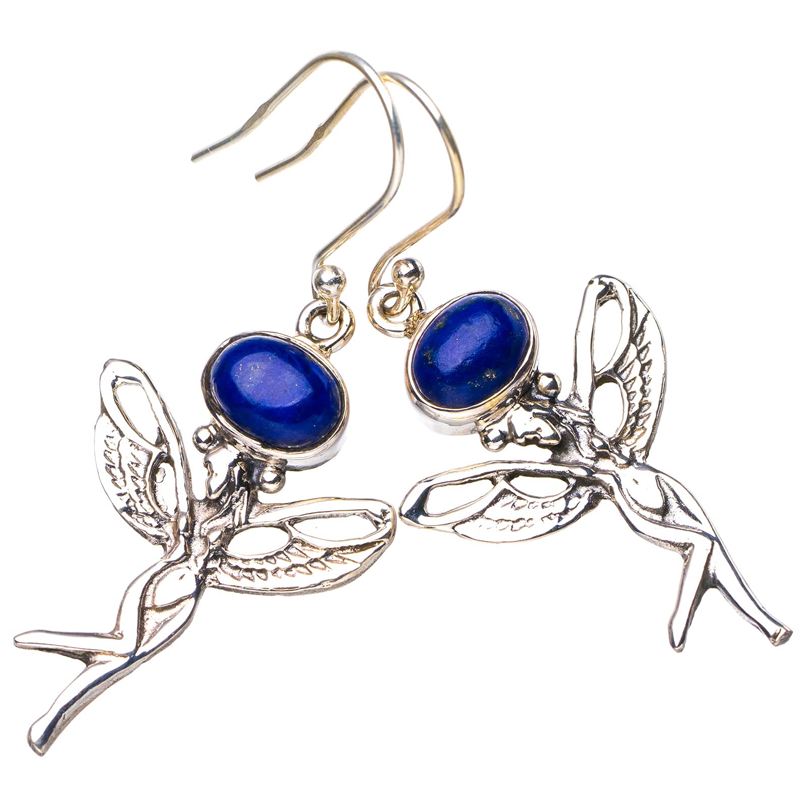 

StarGems® Natural Lapiz Lazuli Fariy Handmade 925 Sterling Silver Earrings 2 E5311